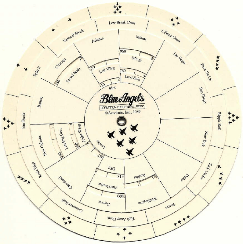 Extras for Blue Angels: Formation Flight Simulation (DOS) (5.25" Disk release): Code Wheel