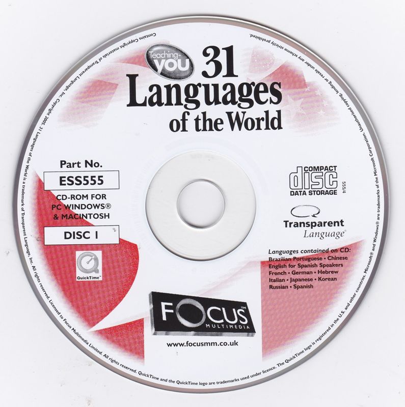 Media for Teaching-you: 31 Languages of the World (Macintosh and Windows) (Second Edition): Disc 1