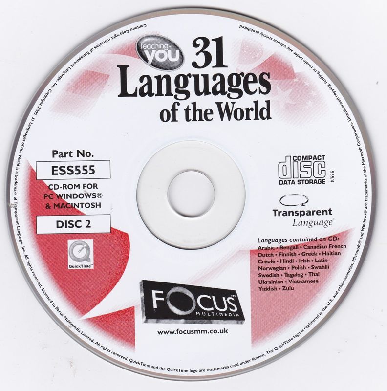Media for Teaching-you: 31 Languages of the World (Macintosh and Windows) (Second Edition): Disc 2