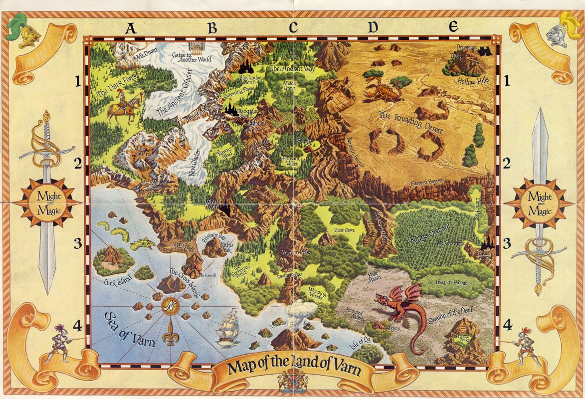 Map for Might and Magic: Book One - Secret of the Inner Sanctum (DOS)
