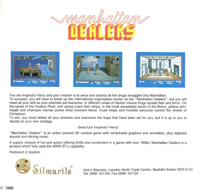 Back Cover for Operation: Cleanstreets (Atari ST)