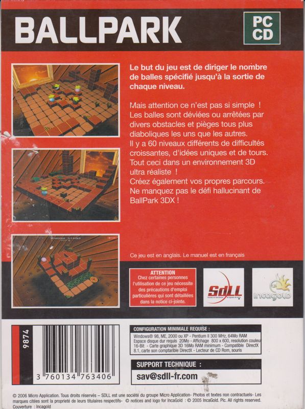 Back Cover for BallPark 3DX (Windows) (SdLL release (2006))