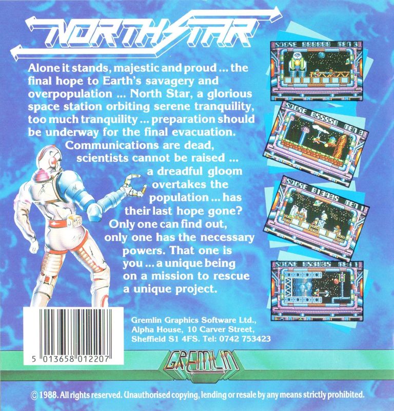 Back Cover for NorthStar (Atari ST)