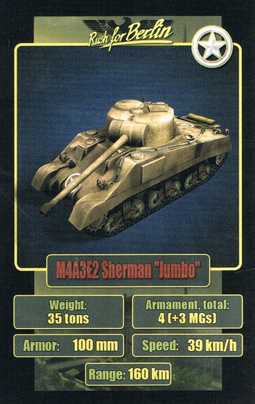Extras for Rush for Berlin (Collector's Edition) (Windows): Card Game - M4A3E2 Sherman - Front