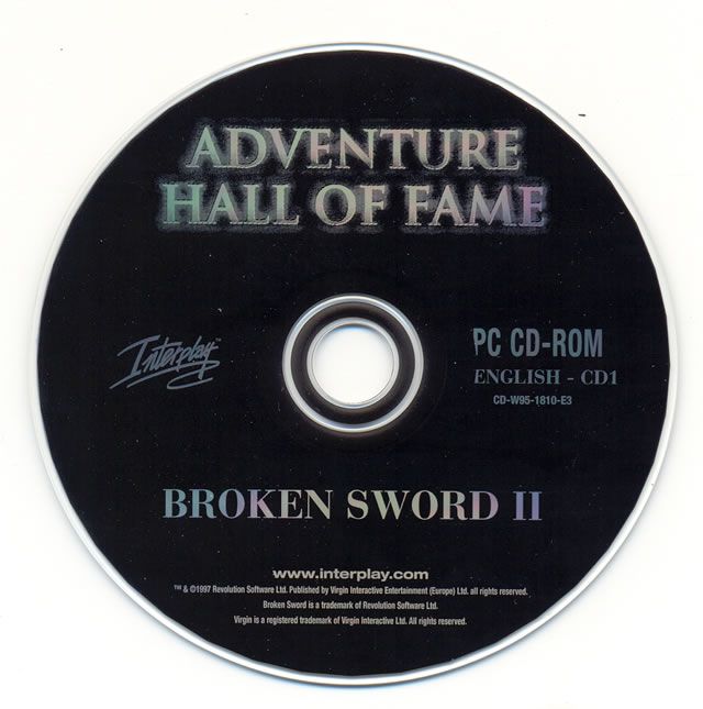 Media for Adventure Hall of Fame (DOS and Windows): Broken Sword II CD 1/2