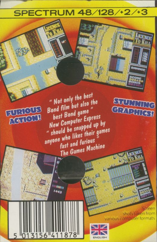 Back Cover for 007: Licence to Kill (ZX Spectrum) (The Hit Squad release)