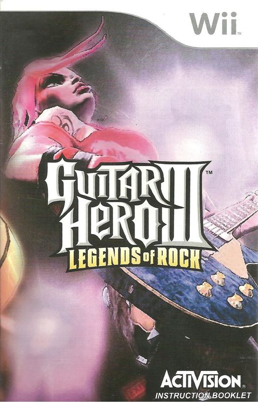 Manual for Guitar Hero III: Legends of Rock (Wii) (Bundled with guitar controller): Front