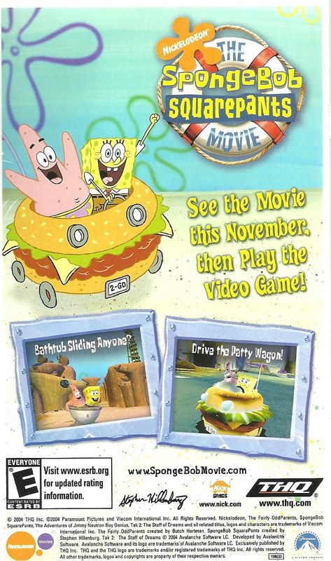 Advertisement for The SpongeBob SquarePants Movie (GameCube): Nick Gamer - Back