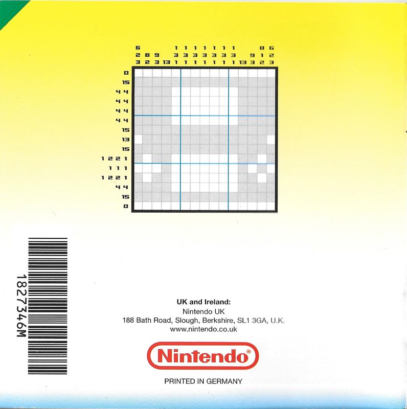 Manual for Picross DS (Nintendo DS): Back