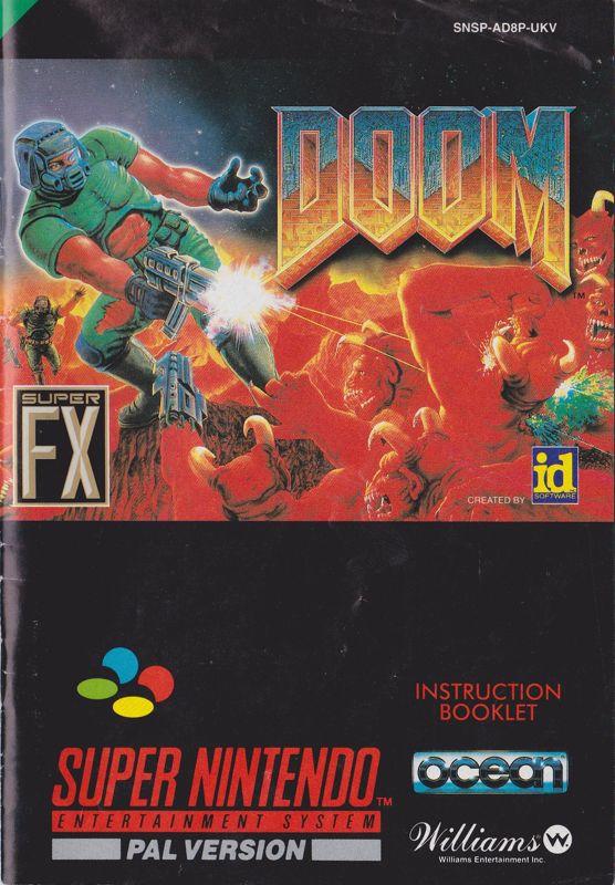 Manual for Doom (SNES): Front