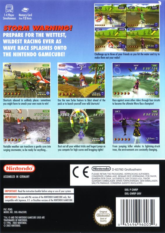 Back Cover for Wave Race: Blue Storm (GameCube)
