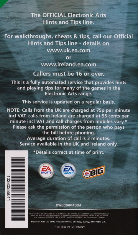 Manual for Medal of Honor: Rising Sun (GameCube): Back