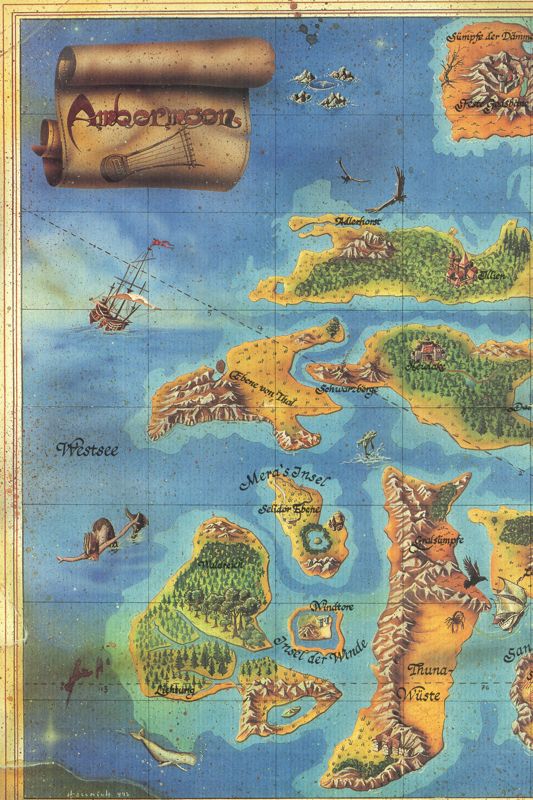 Map for Ambermoon (Amiga): left side of A2 map