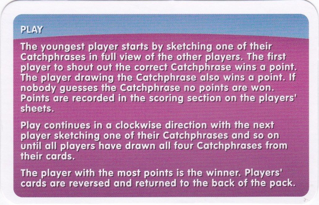 Other for Catchphrase (DVD Player): Bonus Drawing Card: Side 2