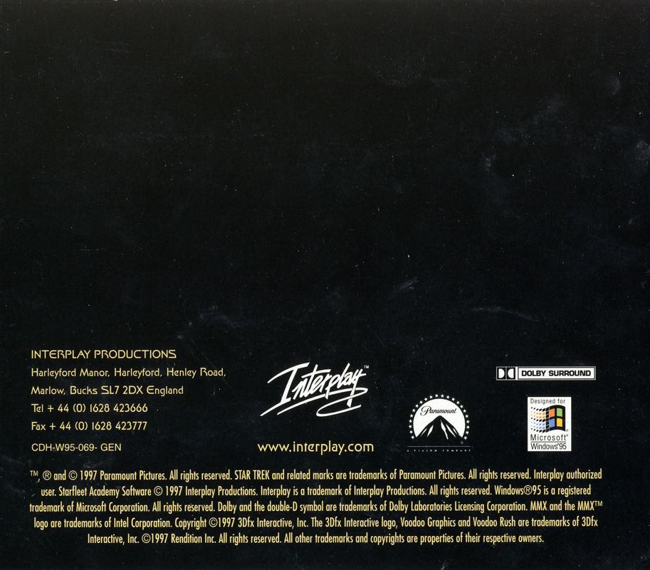 Other for Star Trek: Federation Compilation (DOS and Windows): CD Sleeve #2 - Back