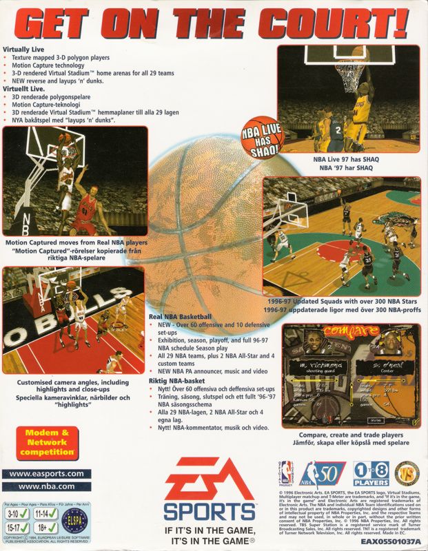 Back Cover for NBA Live 97 (DOS and Windows)