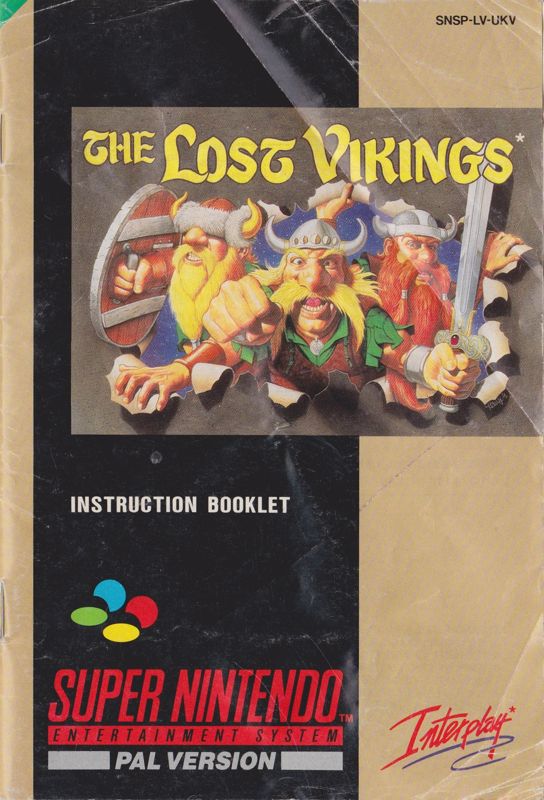 Manual for The Lost Vikings (SNES): Front