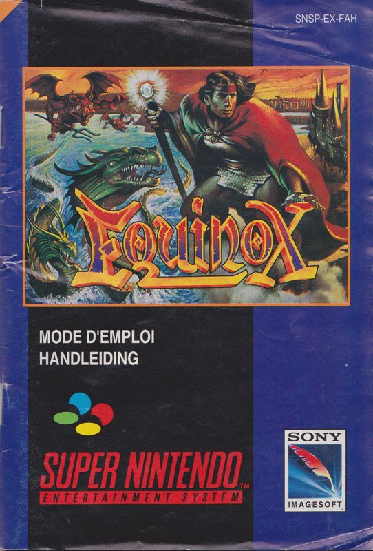 Manual for Equinox (SNES): Front