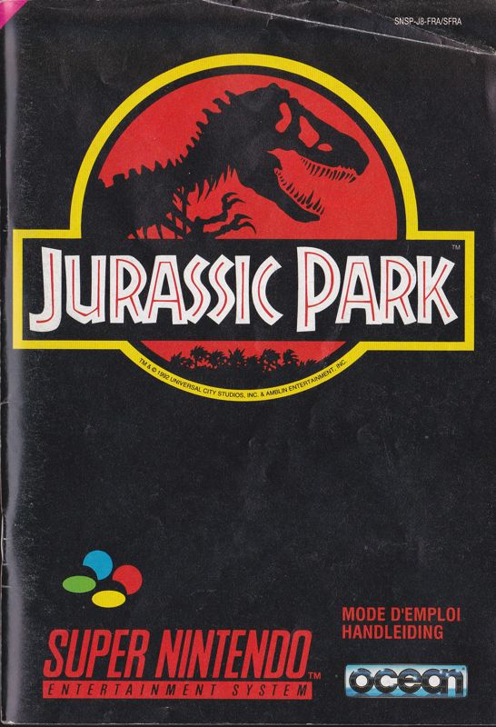 Manual for Jurassic Park (SNES): Front