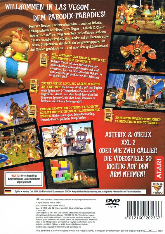 Back Cover for Astérix & Obélix XXL 2: Mission: Las Vegum (PlayStation 2)