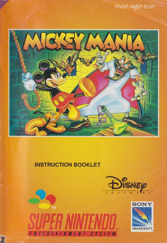 Manual for Mickey Mania (SNES): Front