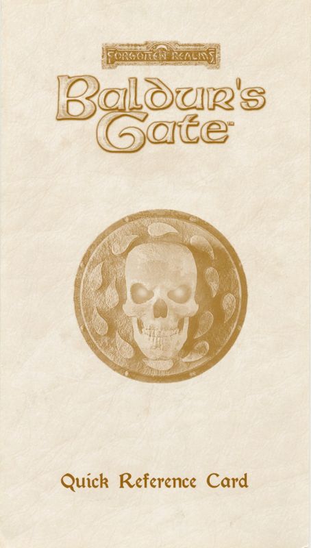 Reference Card for Baldur's Gate (Windows) (CD-ROM version): Front