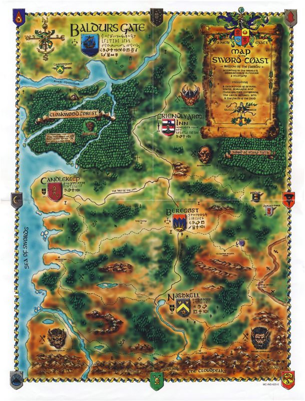 Map for Baldur's Gate (Windows) (CD-ROM version): Sword - Coast