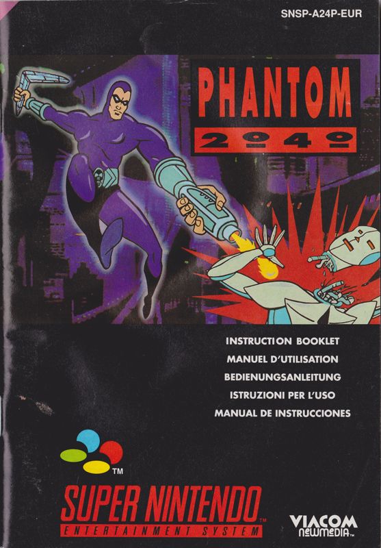 Manual for Phantom 2040 (SNES): Front