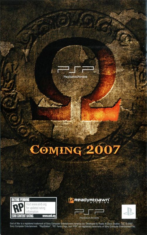 Manual for God of War II (PlayStation 2): Back