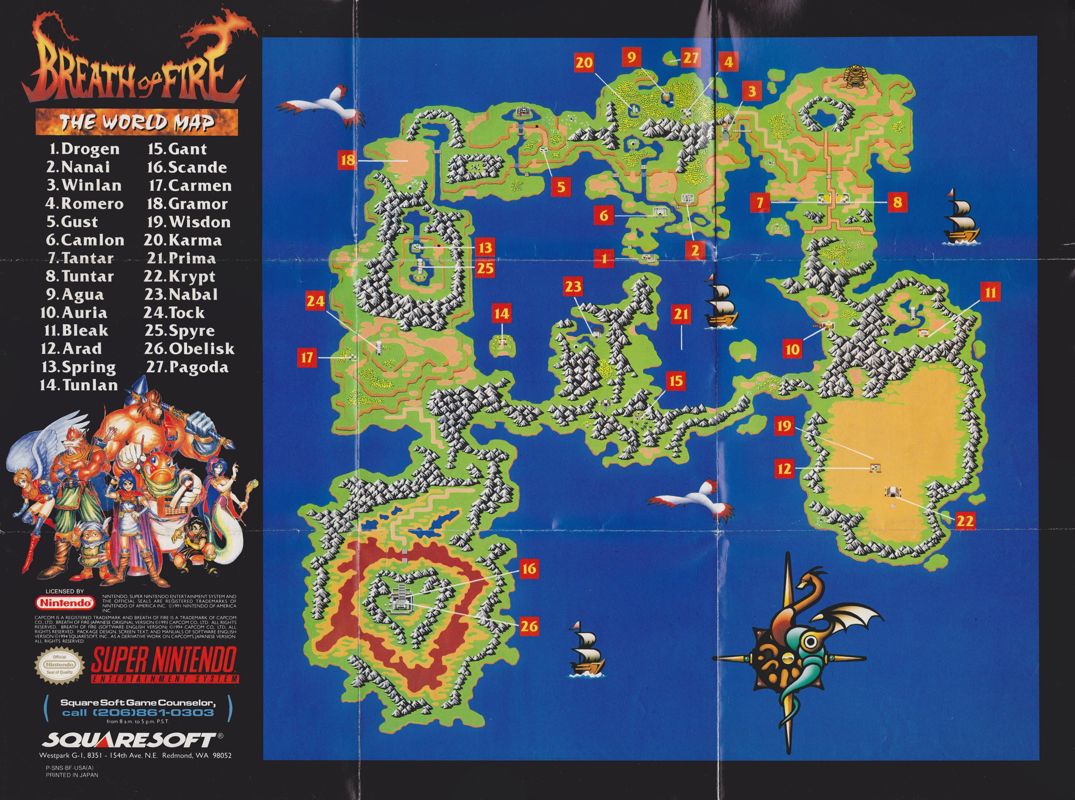 Map for Breath of Fire (SNES)