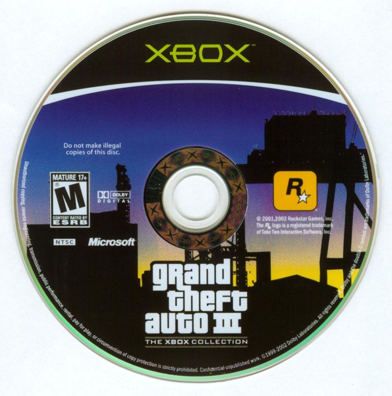 Media for Rockstar Games Double Pack: Grand Theft Auto (Xbox): Grand Theft Auto III Disc