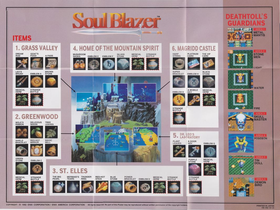 Map for Soul Blazer (SNES)