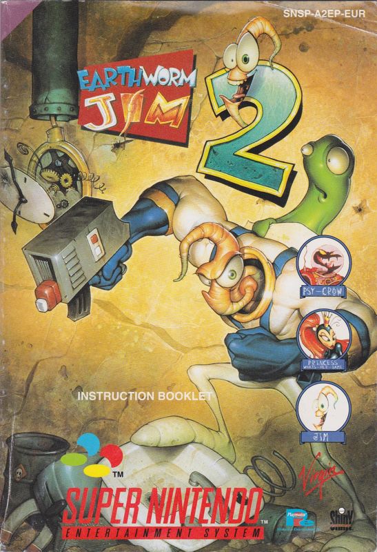 Manual for Earthworm Jim 2 (SNES): Front