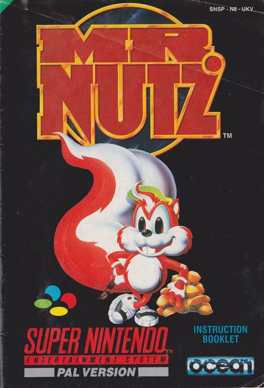 Manual for Mr. Nutz (SNES): Front