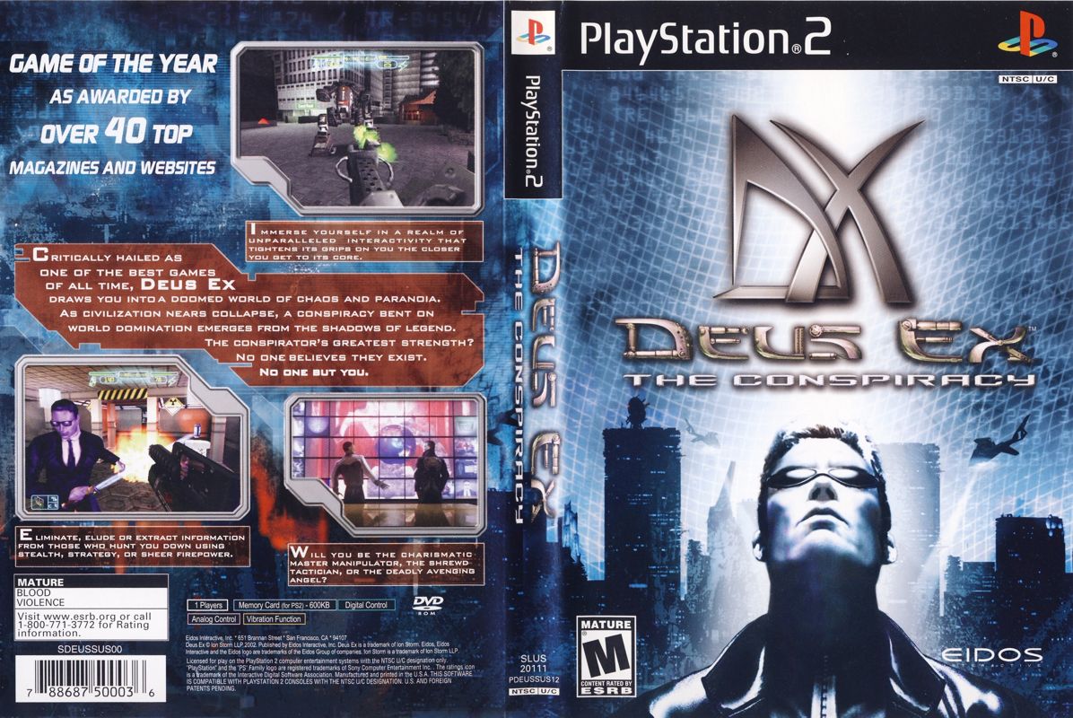 Full Cover for Deus Ex (PlayStation 2)