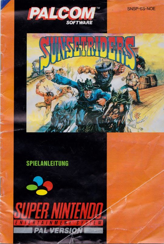 Manual for Sunset Riders (SNES): Front