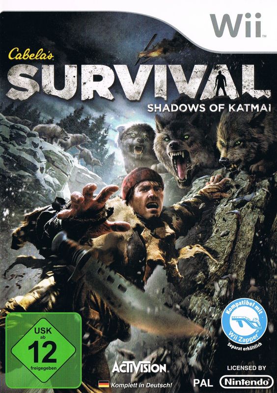 Front Cover for Cabela's Survival: Shadows of Katmai (Wii) (Bundle version with Top Shot Elite Gun Controller)
