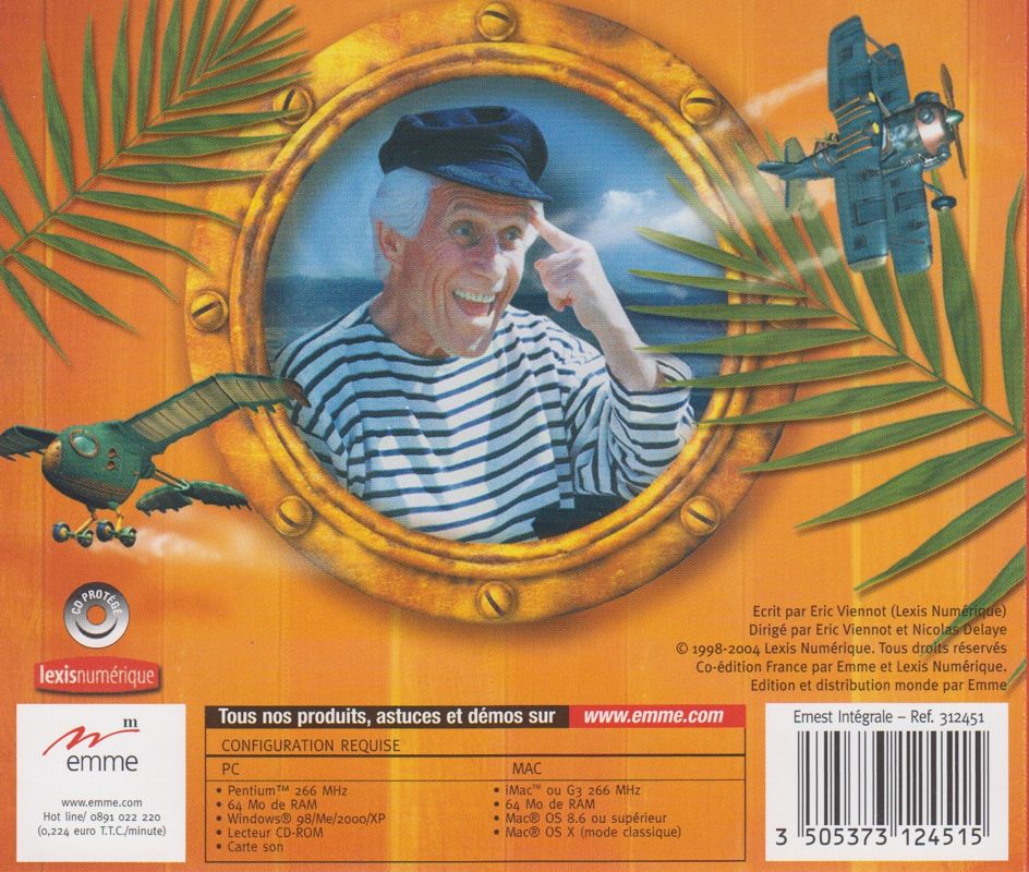 Other for L'Oncle Ernest: Coffret 5 aventures (Macintosh and Windows): Jewel Case - Back