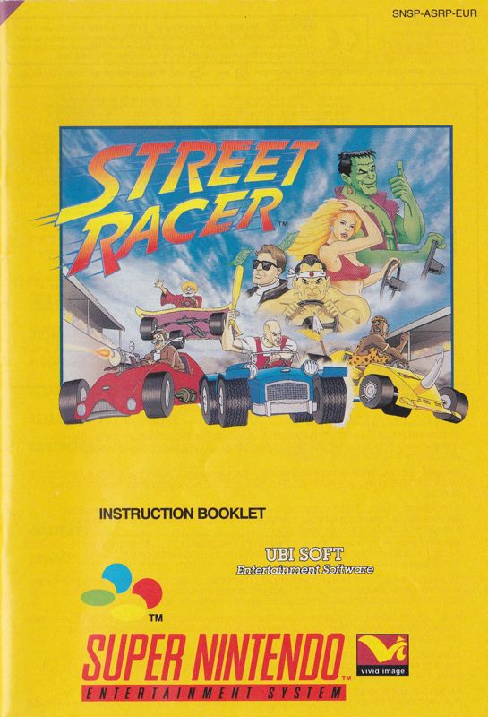 Manual for Street Racer (SNES): Front