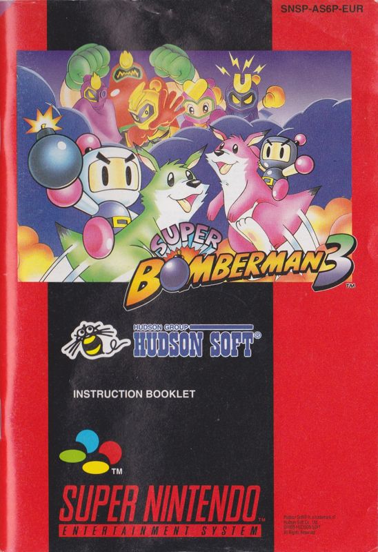 Manual for Super Bomberman 3 (SNES): Front