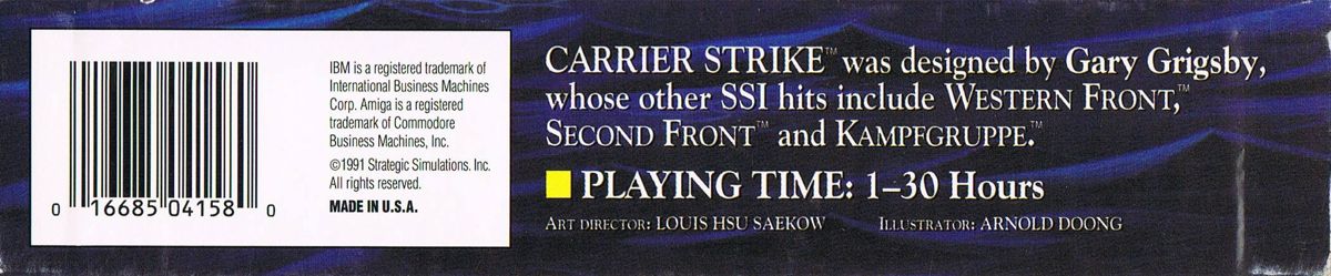 Spine/Sides for Carrier Strike: South Pacific 1942-44 (DOS) (5,25'' disk release): Bottom