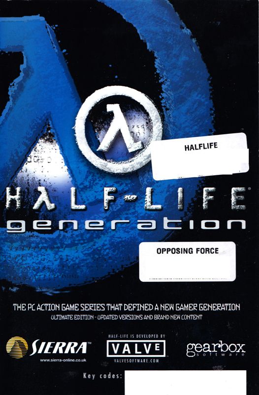 Manual for Half-Life: Platinum Collection (Windows): Front