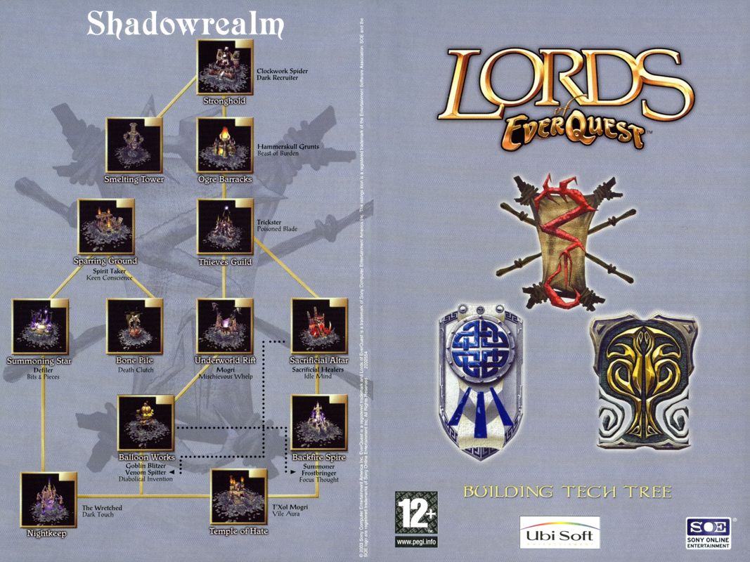 Reference Card for Lords of EverQuest (Windows): Building Tech Tree - Front