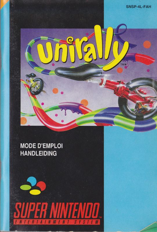 Manual for Uniracers (SNES): Front