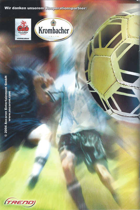 Manual for Anstoss 2005: Der Fussballmanager (Windows): Back