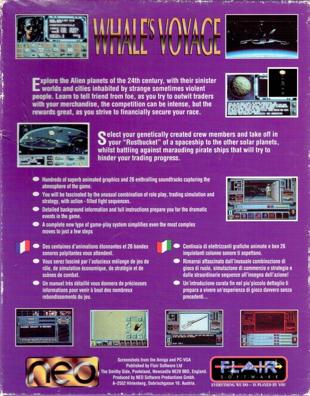 Back Cover for Whale's Voyage (Amiga)