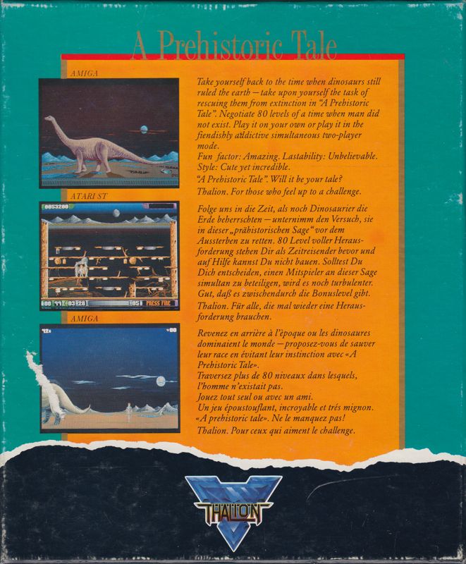 Back Cover for A Prehistoric Tale (Atari ST)