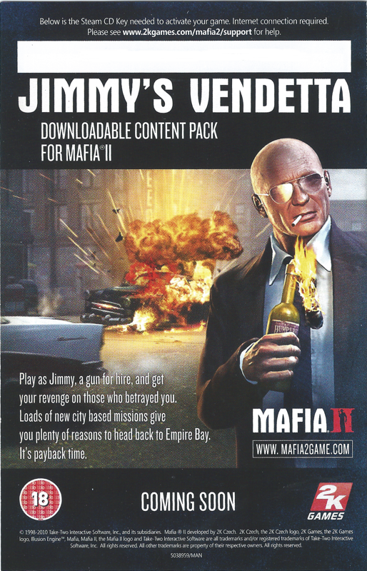 Manual for Mafia II (Windows): Back