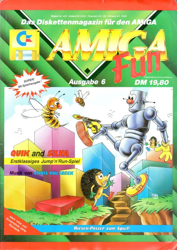 Front Cover for The Adventures of Quik and Silva (Amiga) ("Amiga Fun Issue 6" release)