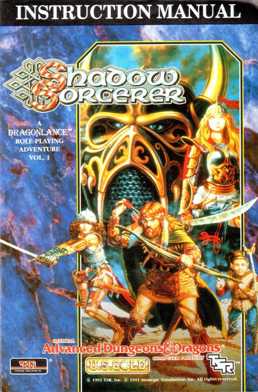Manual for Shadow Sorcerer (Amiga): Front